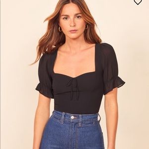 Reformation Delevan Top in Black